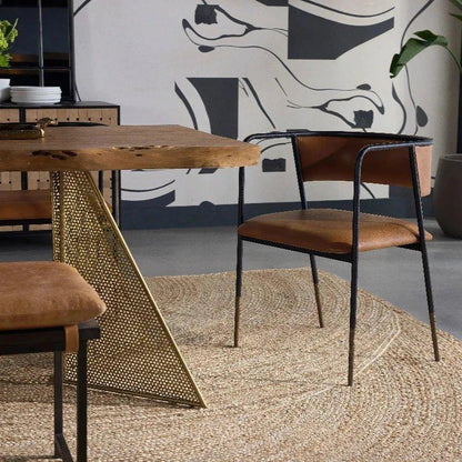 Brenan Leather Dining Armchair - LOOMLAN - SUNPAN - Dining Chairs