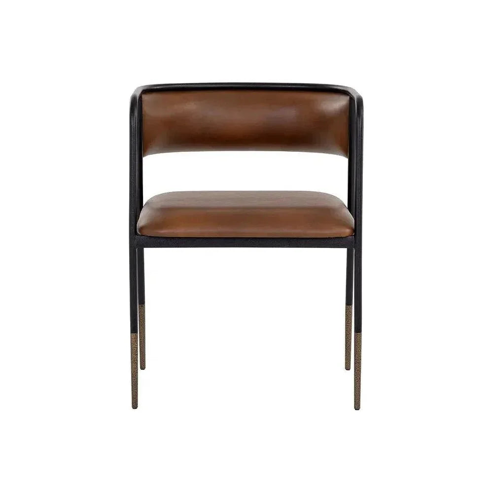 Brenan Leather Dining Armchair - LOOMLAN - SUNPAN - Dining Chairs
