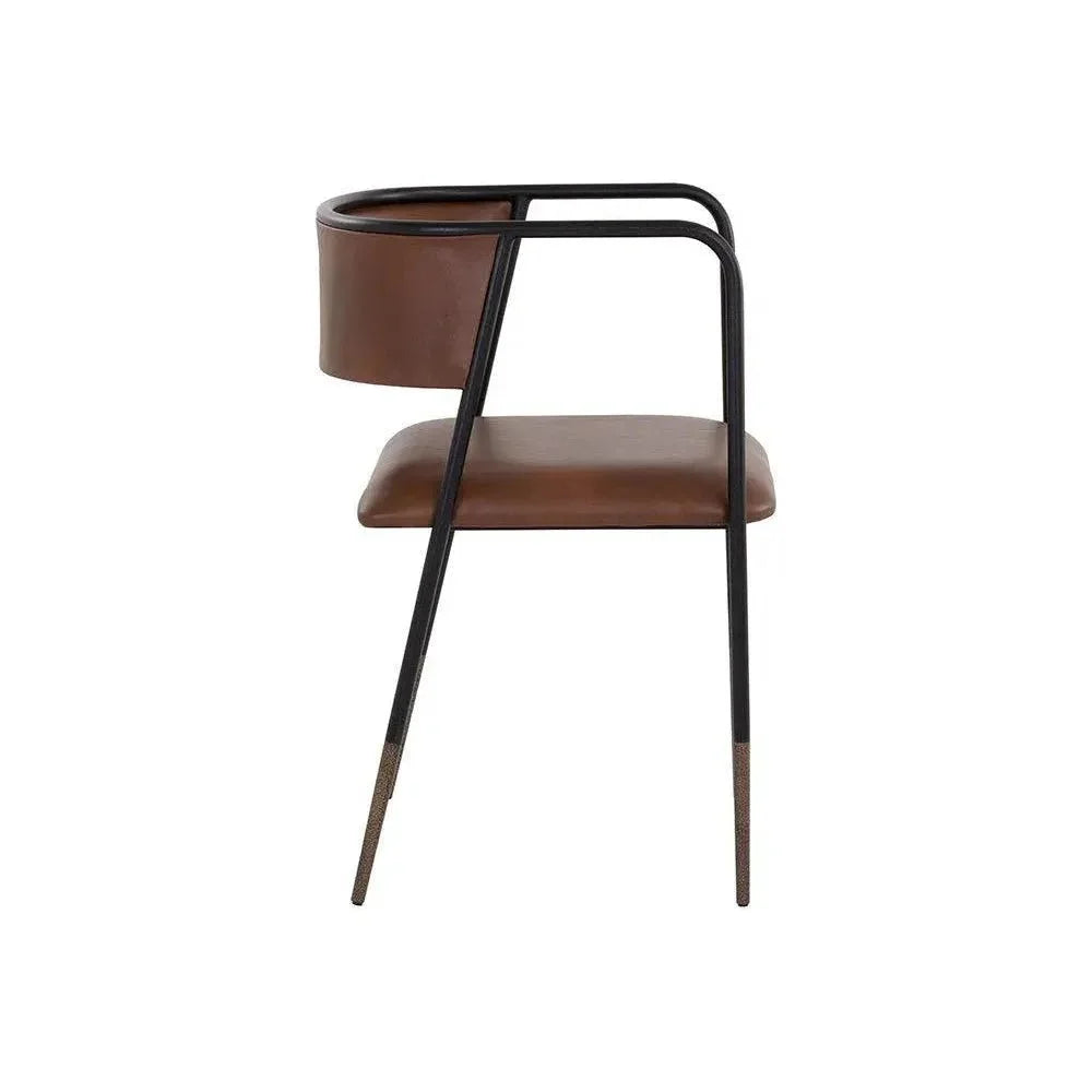 Brenan Leather Dining Armchair - LOOMLAN - SUNPAN - Dining Chairs