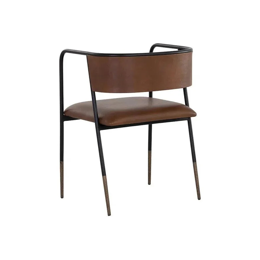 Brenan Leather Dining Armchair - LOOMLAN - SUNPAN - Dining Chairs