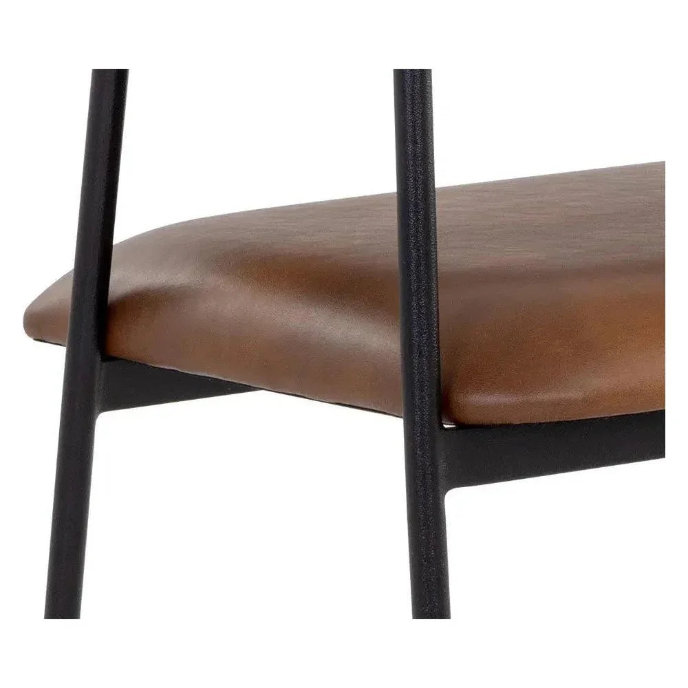 Brenan Leather Dining Armchair - LOOMLAN - SUNPAN - Dining Chairs