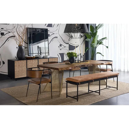 Brenan Leather Dining Armchair - LOOMLAN - SUNPAN - Dining Chairs