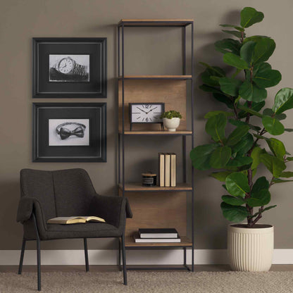 Brently Black Fabric Accent Chair