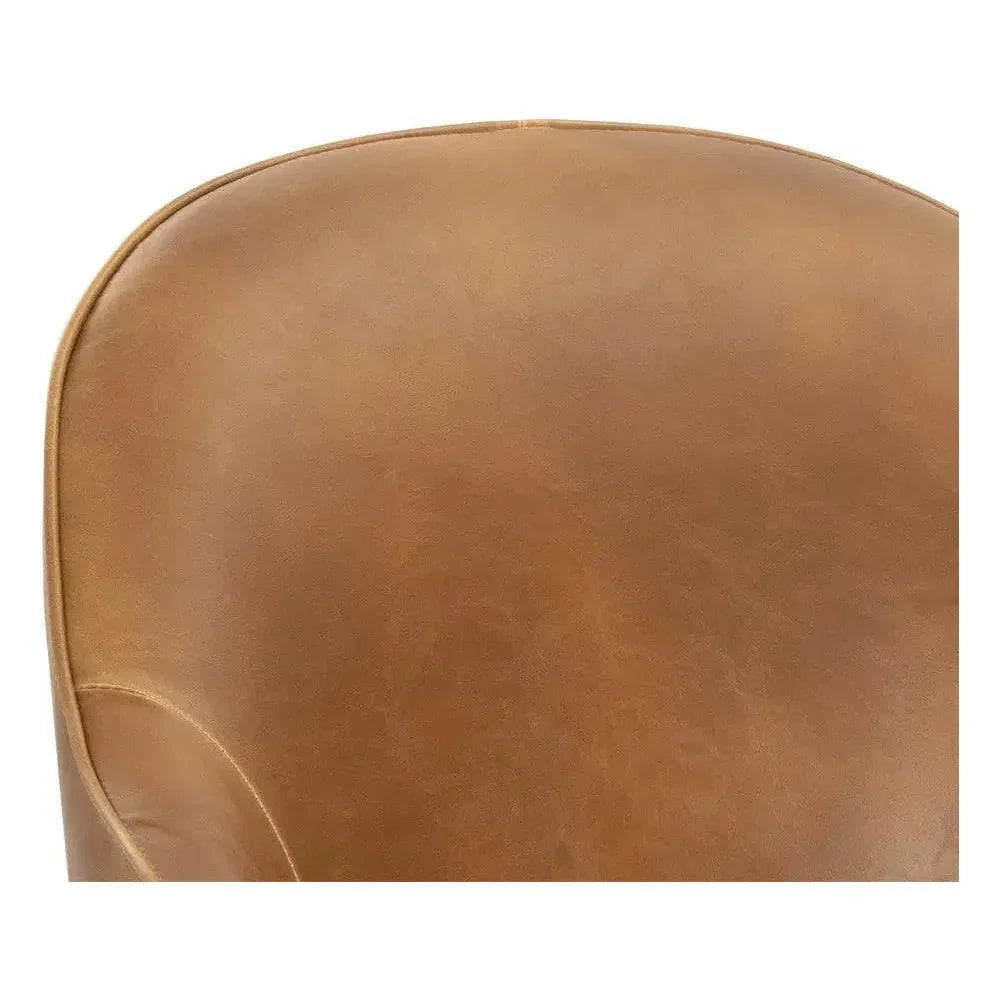 Bretta Leather Swivel Armless Dining Chair - LOOMLAN - SUNPAN - Dining Chairs