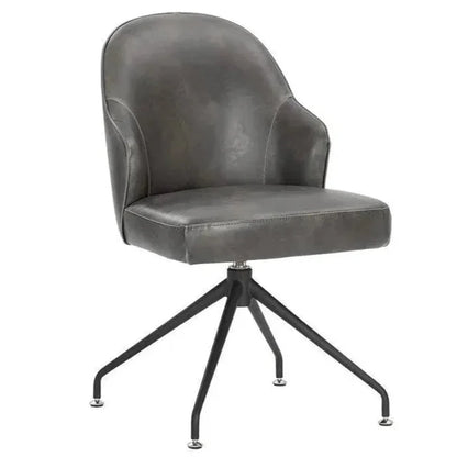 Bretta Leather Swivel Armless Dining Chair - LOOMLAN - SUNPAN - Dining Chairs