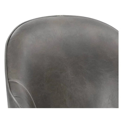 Bretta Leather Swivel Armless Dining Chair - LOOMLAN - SUNPAN - Dining Chairs
