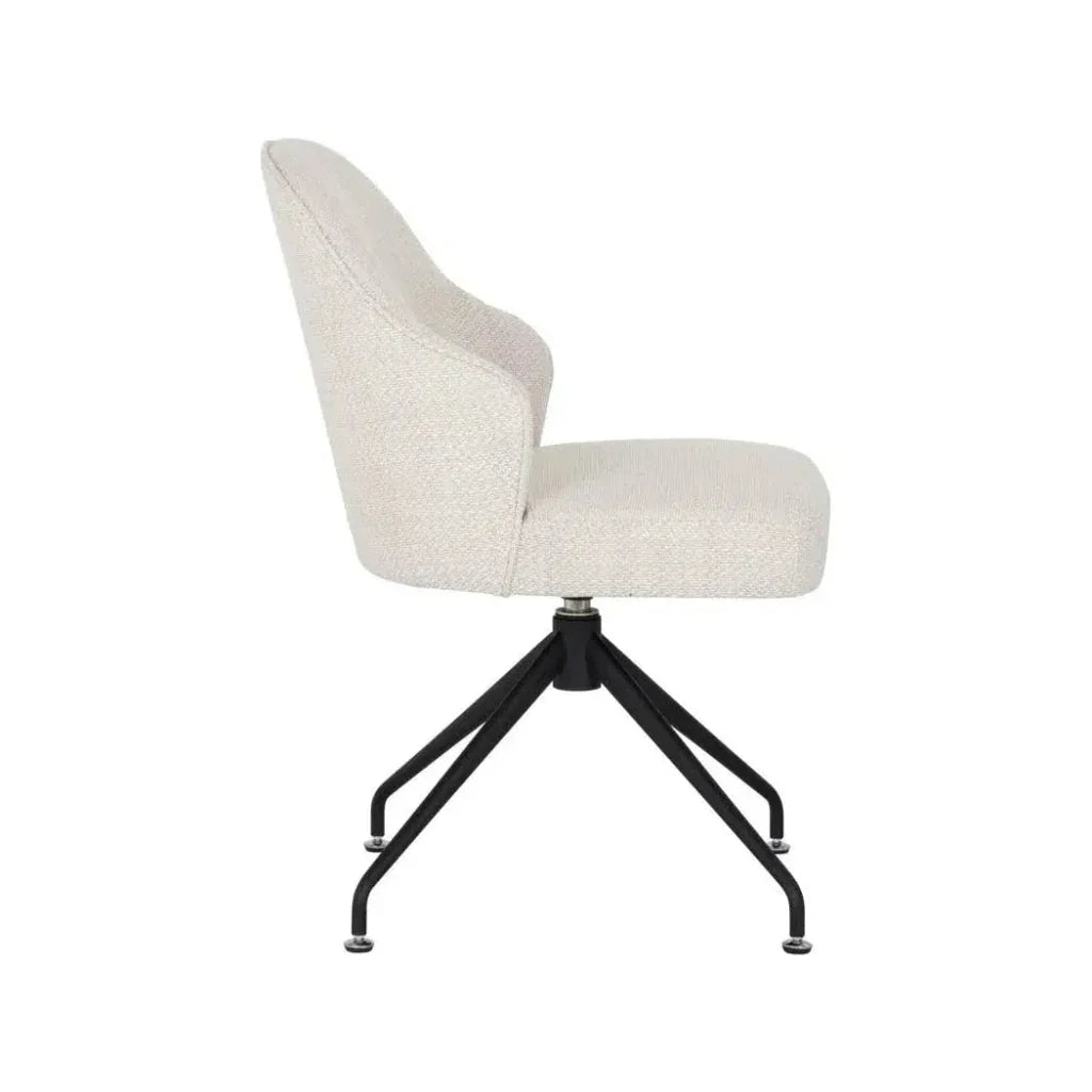 Bretta Leather Swivel Armless Dining Chair - LOOMLAN - SUNPAN - Dining Chairs