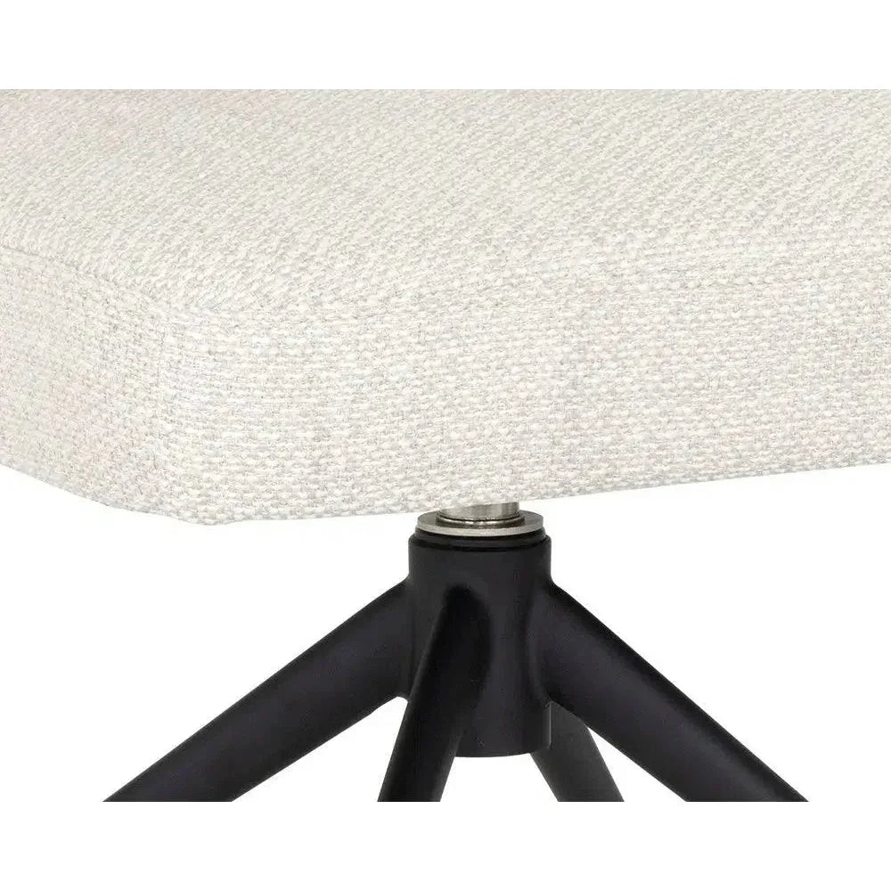 Bretta Leather Swivel Armless Dining Chair - LOOMLAN - SUNPAN - Dining Chairs