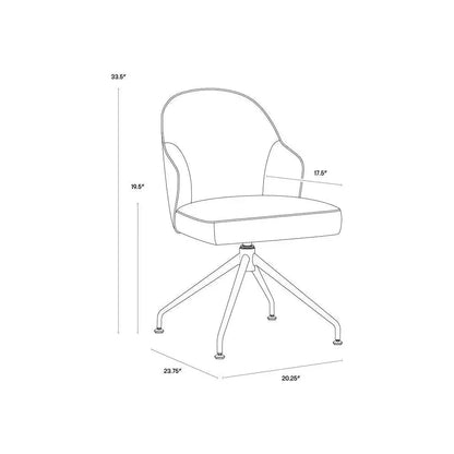 Bretta Leather Swivel Armless Dining Chair - LOOMLAN - SUNPAN - Dining Chairs