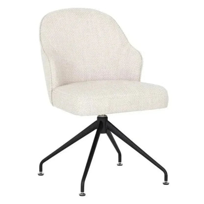 Bretta Leather Swivel Armless Dining Chair - LOOMLAN - SUNPAN - Dining Chairs