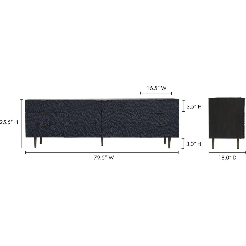 Breu Modern Black Buffet Credenza - LOOMLAN - Moe's Home - Sideboards