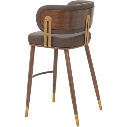 Brew Wood and Steel Brown Barstool 2PC - LOOMLAN - Zuo Modern - Bar Stools