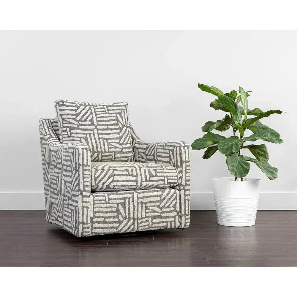 Brianna Fabric Swivel Lounge Chair - LOOMLAN - SUNPAN - Club Chairs