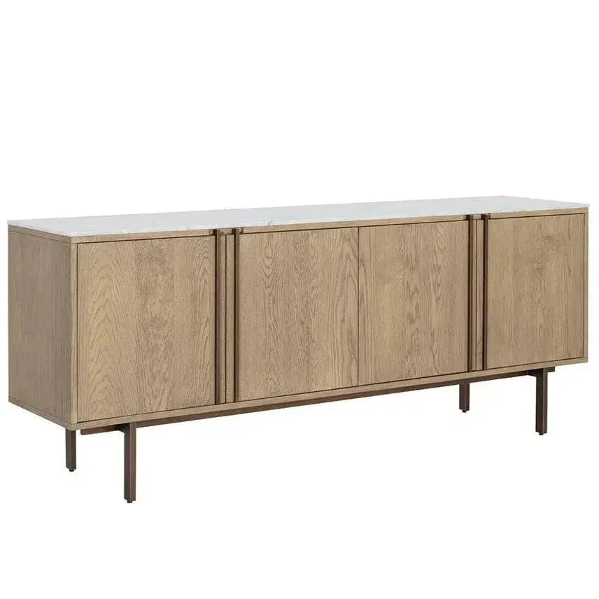 Briar Wooden Marble Top Sideboard - LOOMLAN - SUNPAN - Sideboards