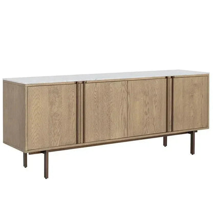 Briar Wooden Marble Top Sideboard - LOOMLAN - SUNPAN - Sideboards