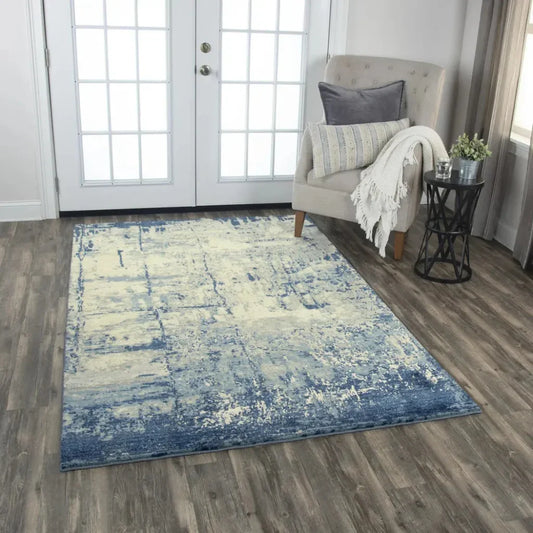 Bric Abstract Blue Large Area Rugs For Living Room - LOOMLAN - LOOMLAN - Area Rugs
