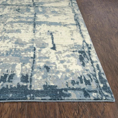 Bric Abstract Blue Large Area Rugs For Living Room - LOOMLAN - LOOMLAN - Area Rugs