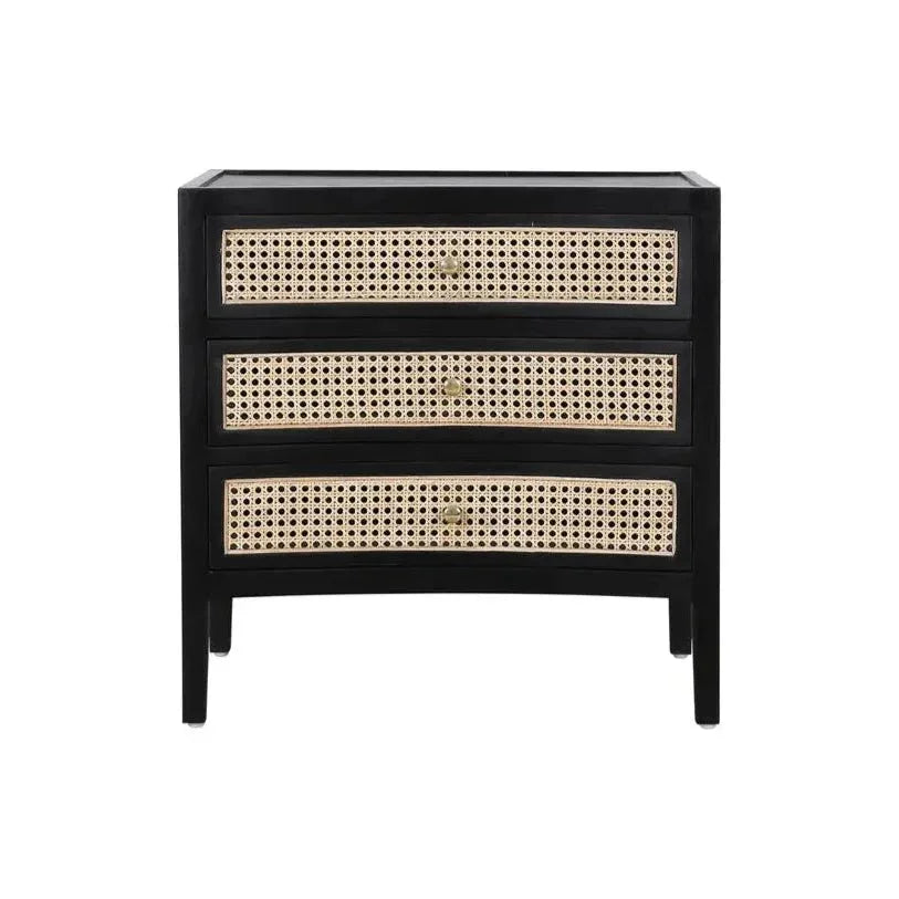 Bricee Sustainable Wood 3 Drawers Side Table - LOOMLAN - Artesia - Nightstands