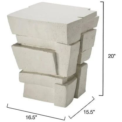 Brick Fiber Glass Side Table - Limited Stock Available - LOOMLAN - Jamie Young - Side Tables