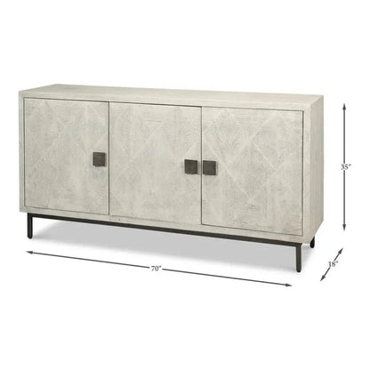 Bricka Three Door Credenza for Dining Room - LOOMLAN - Sarreid - Sideboards
