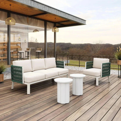 Bridgehampton Aluminum White Armchair-Outdoor Accent Chairs-Zuo Modern-LOOMLAN