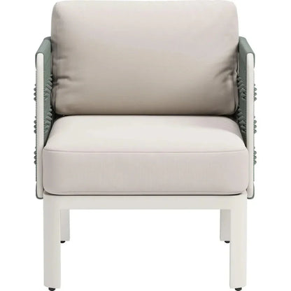 Bridgehampton Aluminum White Armchair-Outdoor Accent Chairs-Zuo Modern-LOOMLAN