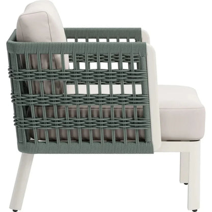 Bridgehampton Aluminum White Armchair-Outdoor Accent Chairs-Zuo Modern-LOOMLAN