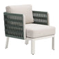Bridgehampton Aluminum White Armchair-Outdoor Accent Chairs-Zuo Modern-LOOMLAN