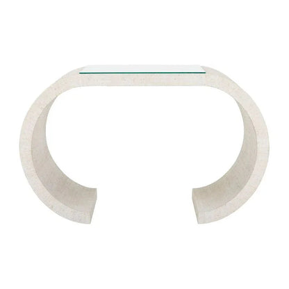 Bridgers Cloth Wrapped White Console Table - LOOMLAN - Chelsea House - Console Tables