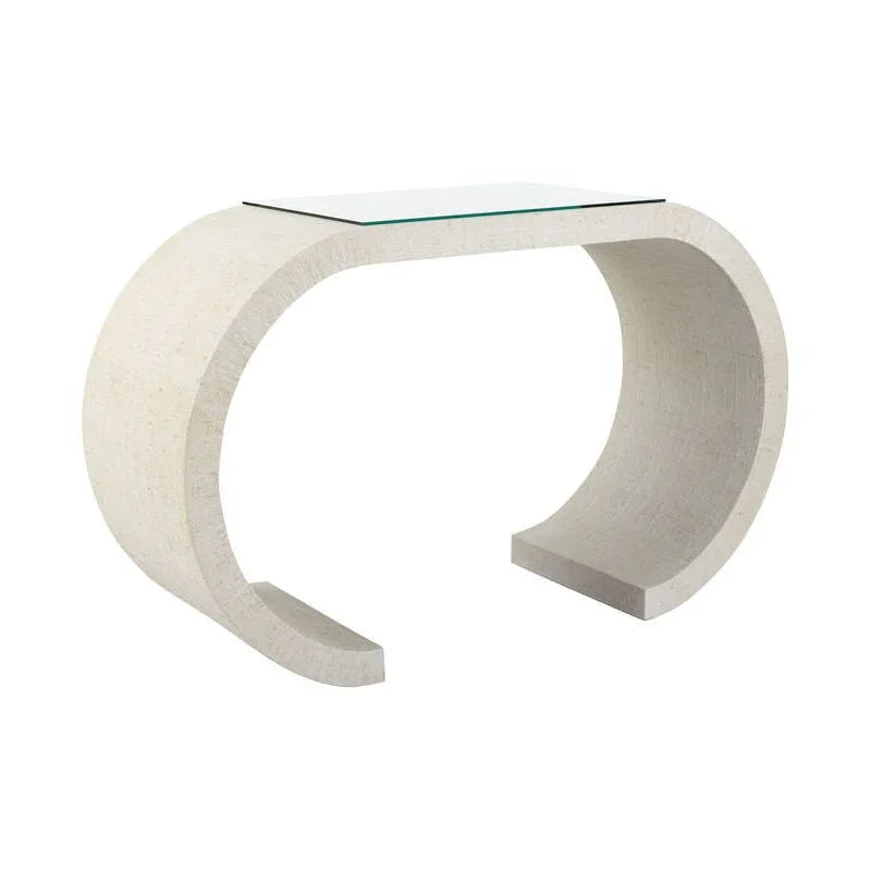 Bridgers Cloth Wrapped White Console Table - LOOMLAN - Chelsea House - Console Tables