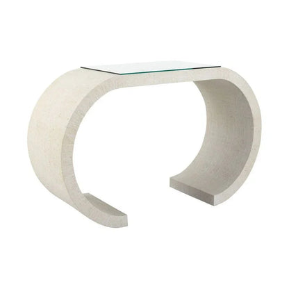 Bridgers Cloth Wrapped White Console Table - LOOMLAN - Chelsea House - Console Tables