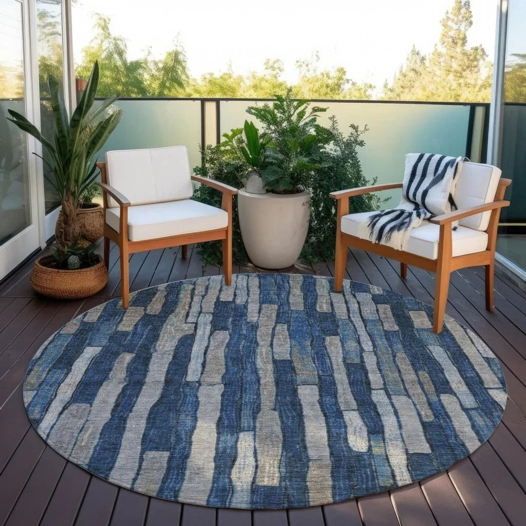 Brienna Blue Washable Indoor - Outdoor Rug - LOOMLAN - LOOMLAN Rugs - Outdoor Rugs
