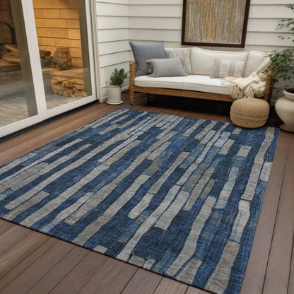 Brienna Blue Washable Indoor - Outdoor Rug - LOOMLAN - LOOMLAN Rugs - Outdoor Rugs