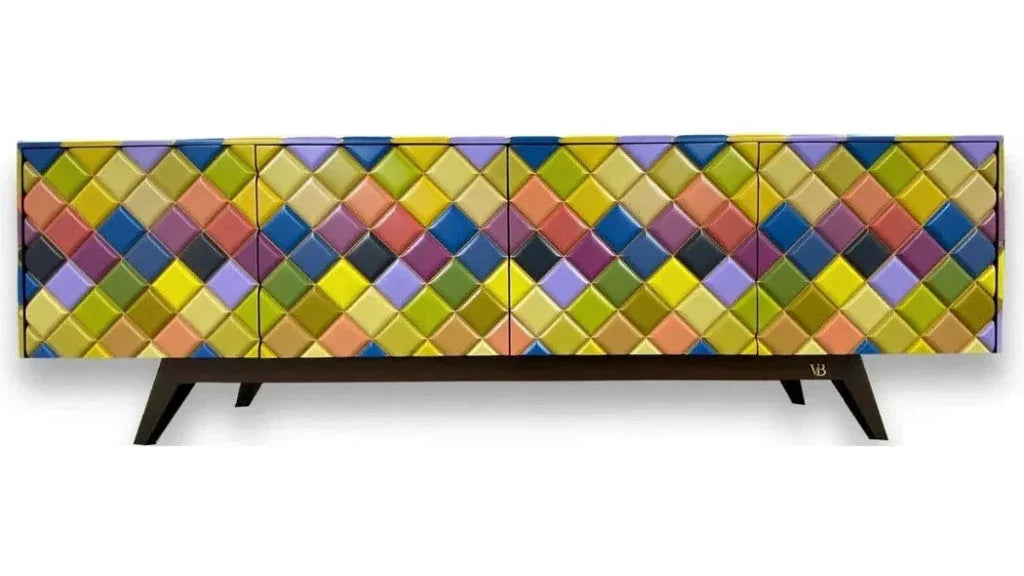 Bright Rainbow Diamond Wood Credenza - LOOMLAN - Victor Betancourt - Sideboards