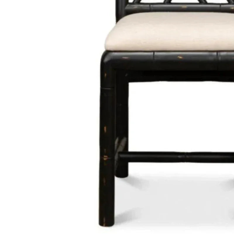 Brighton Bamboo Leather Dining Chair 2PC - LOOMLAN - Sarreid - Dining Chairs