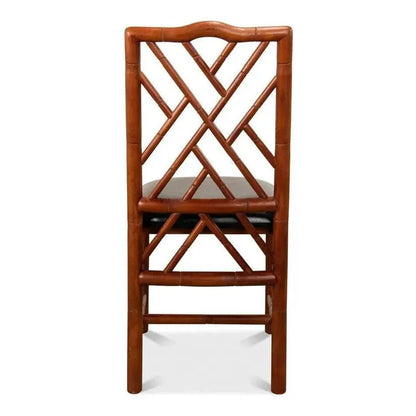 Brighton Bamboo Leather Dining Chair 2PC - LOOMLAN - Sarreid - Dining Chairs