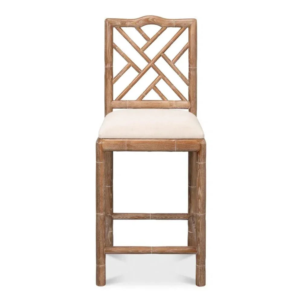 Brighton Counter Stool White Wash - LOOMLAN - Sarreid - Counter Stools