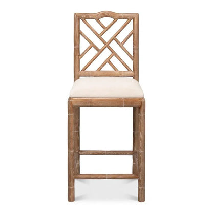 Brighton Counter Stool White Wash - LOOMLAN - Sarreid - Counter Stools