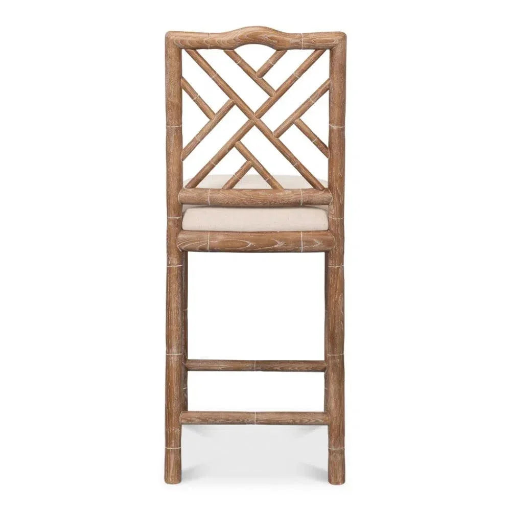Brighton Counter Stool White Wash - LOOMLAN - Sarreid - Counter Stools