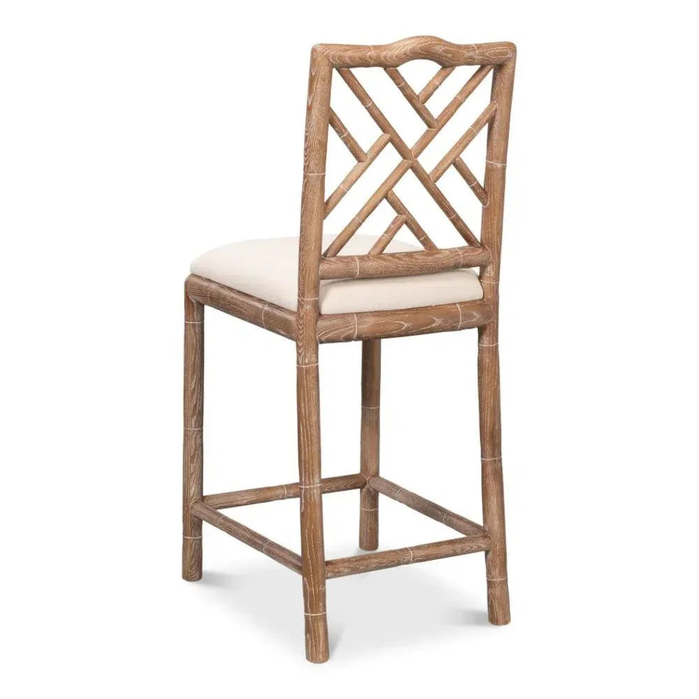 Brighton Counter Stool White Wash - LOOMLAN - Sarreid - Counter Stools