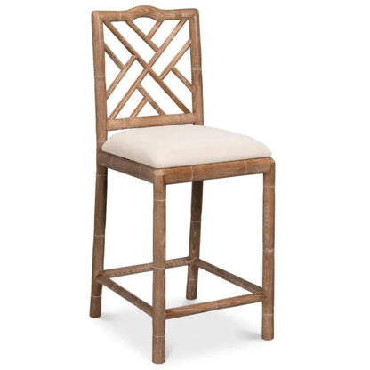 Brighton Counter Stool White Wash - LOOMLAN - Sarreid - Counter Stools