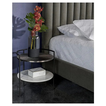 Brighton Nightstand Modern Marble And Steel - LOOMLAN - SUNPAN - Nightstands