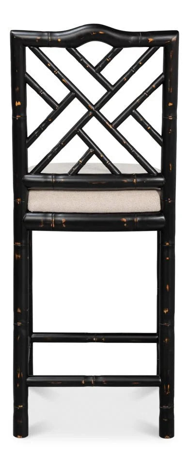 Brighton Wood Black Counter Stool - LOOMLAN - Sarreid - Counter Stools