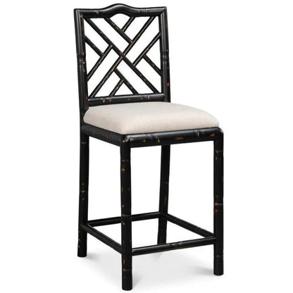 Brighton Wood Black Counter Stool - LOOMLAN - Sarreid - Counter Stools