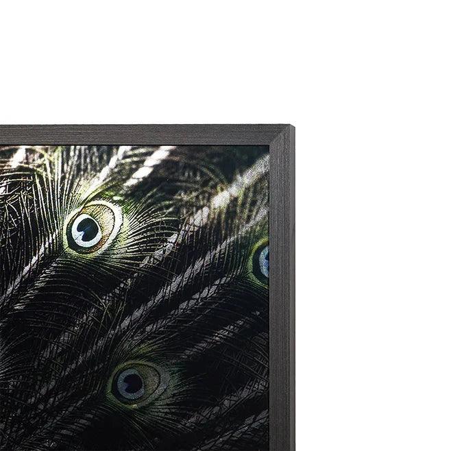 Brilliant Plumage Peacock Wall Art 72"x48"-Framed Wall Art-SUNPAN-LOOMLAN