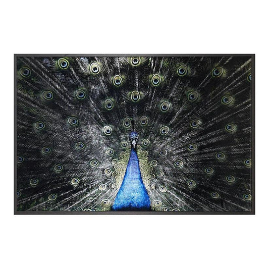 Brilliant Plumage Peacock Wall Art 72"x48"-Framed Wall Art-SUNPAN-LOOMLAN