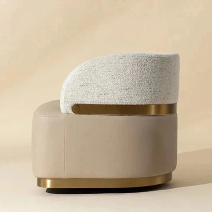 Brinda Leather Swivel Lounge Chair-Lounge Chairs-SUNPAN-LOOMLAN