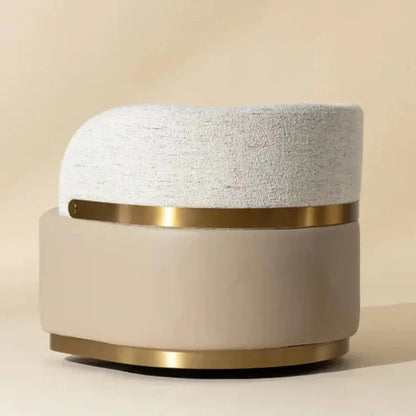 Brinda Leather Swivel Lounge Chair-Lounge Chairs-SUNPAN-LOOMLAN