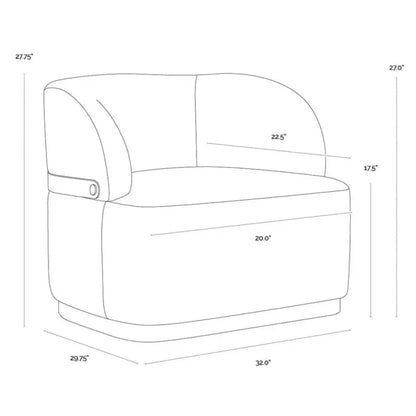Brinda Leather Swivel Lounge Chair-Lounge Chairs-SUNPAN-LOOMLAN