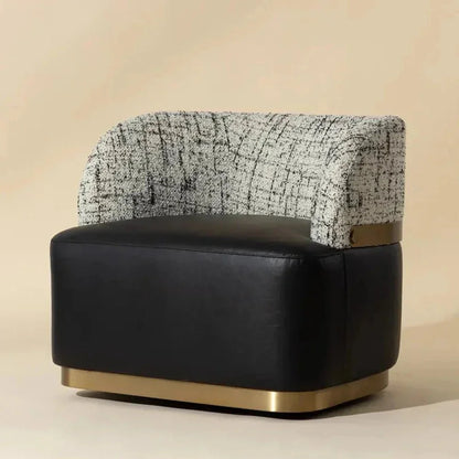 Brinda Leather Swivel Lounge Chair-Lounge Chairs-SUNPAN-LOOMLAN